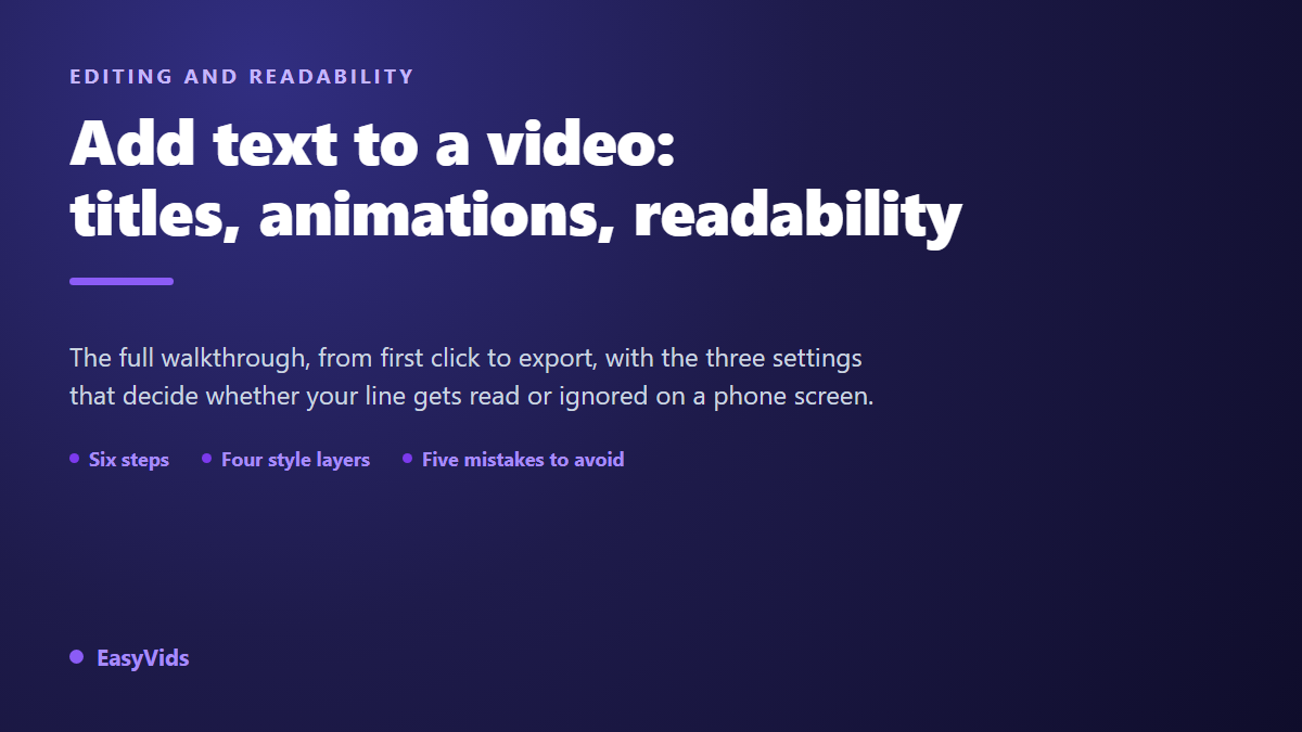Add Text to Video: Titles, Captions and Animations Step by Step