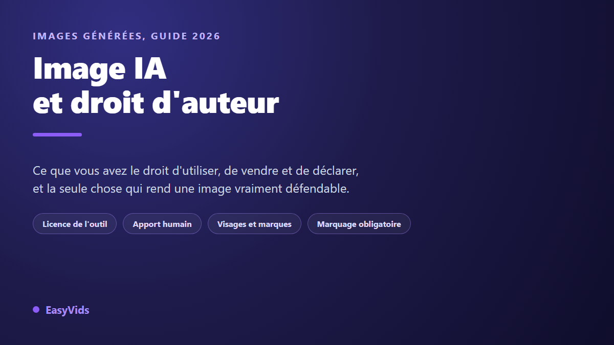 Image IA et droit d'auteur : ce que vous pouvez vendre et utiliser (guide 2026)