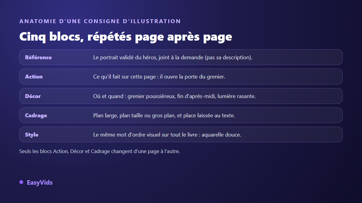 Anatomie d'une consigne d'illustration pour un livre pour enfants : référence, action, décor, cadrage et style