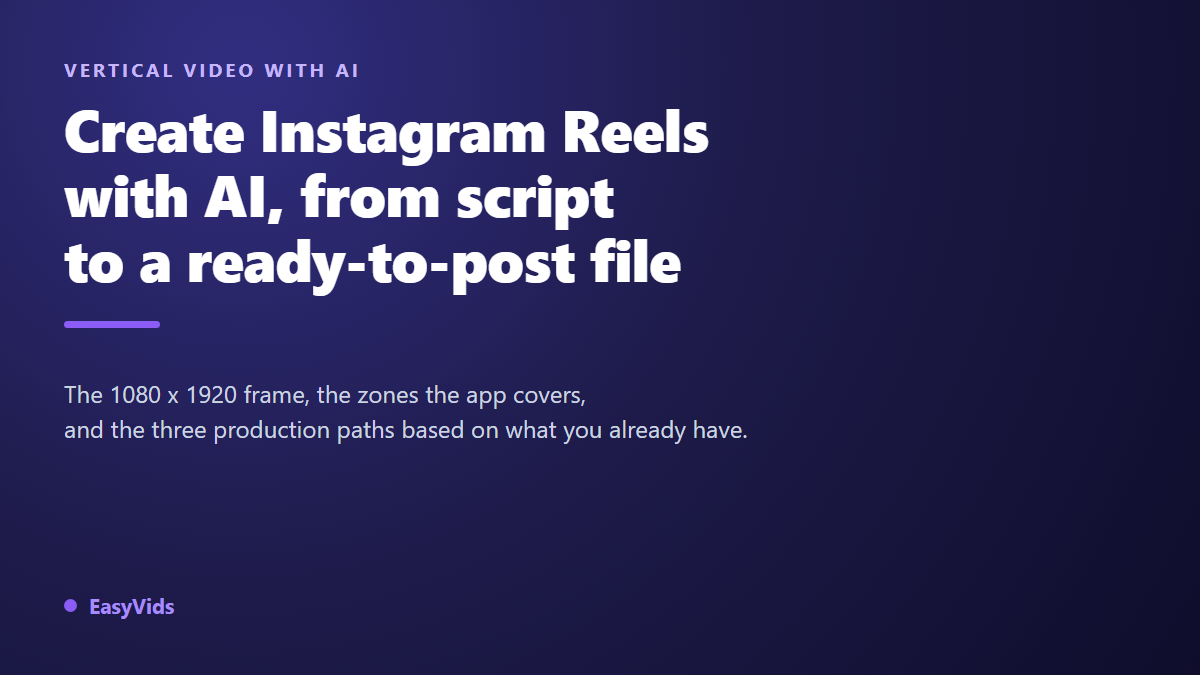 AI Instagram Reel Generator: Ready to Post Vertical Videos in Minutes
