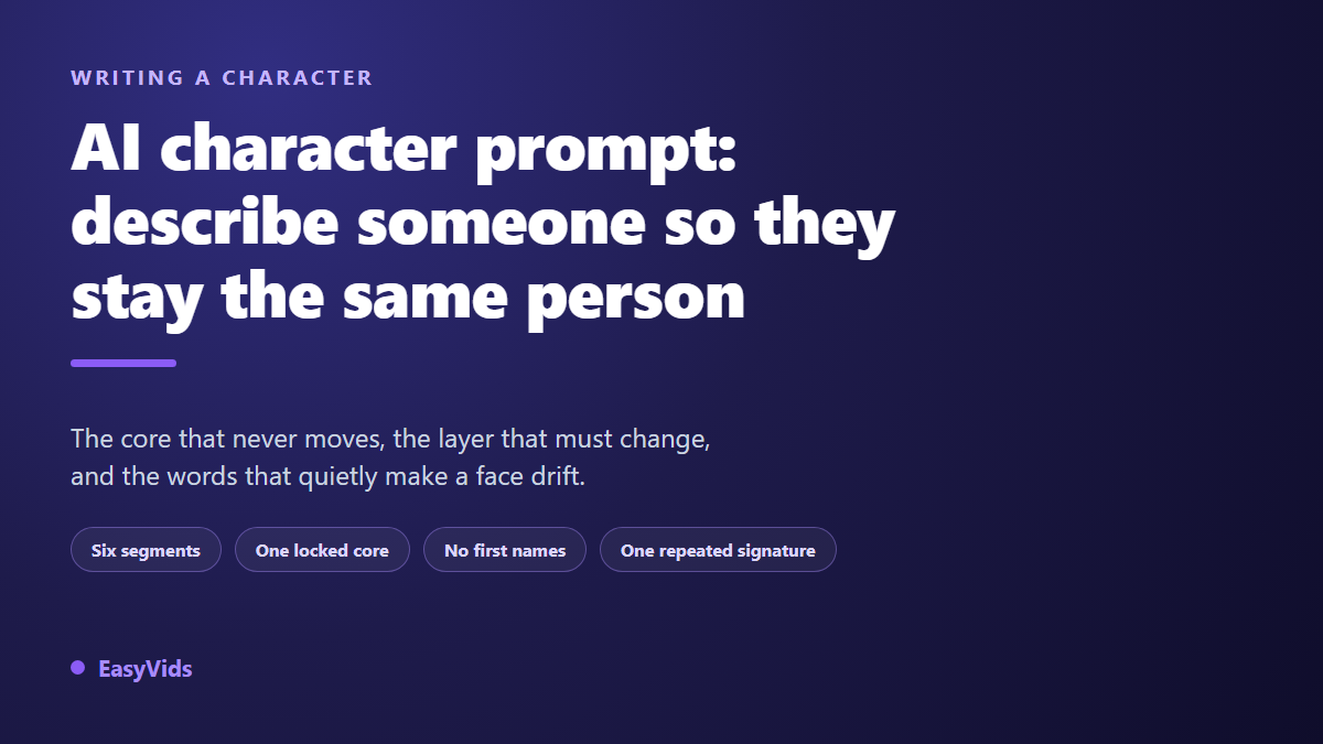 AI Character Prompt: How to Describe a Character That Stays the Same