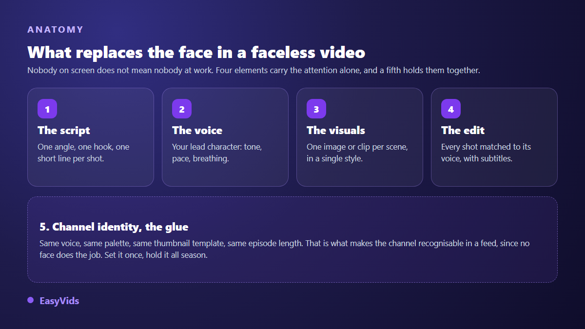 Anatomy of a faceless video: script, voice, visuals, editing and channel identity