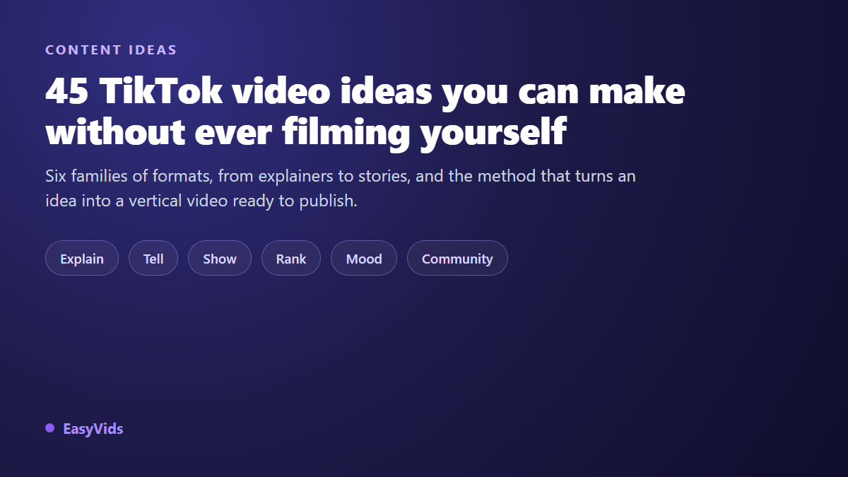 45 TikTok Video Ideas You Can Make Without Filming Yourself