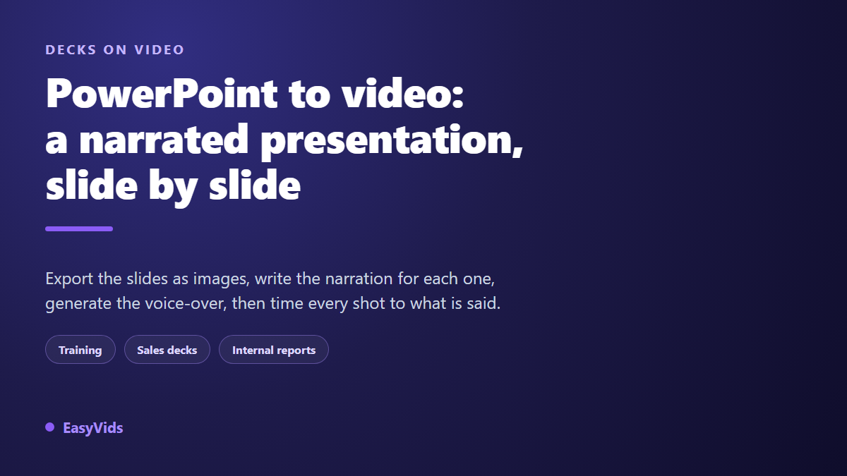 PowerPoint to Video: Turn Your Slides Into a Narrated Video