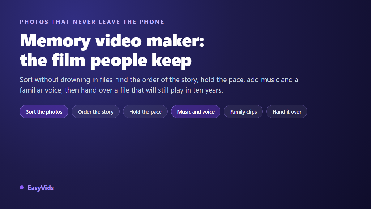 Memory Video Maker: Turn Photos and Clips Into a Keepsake Film