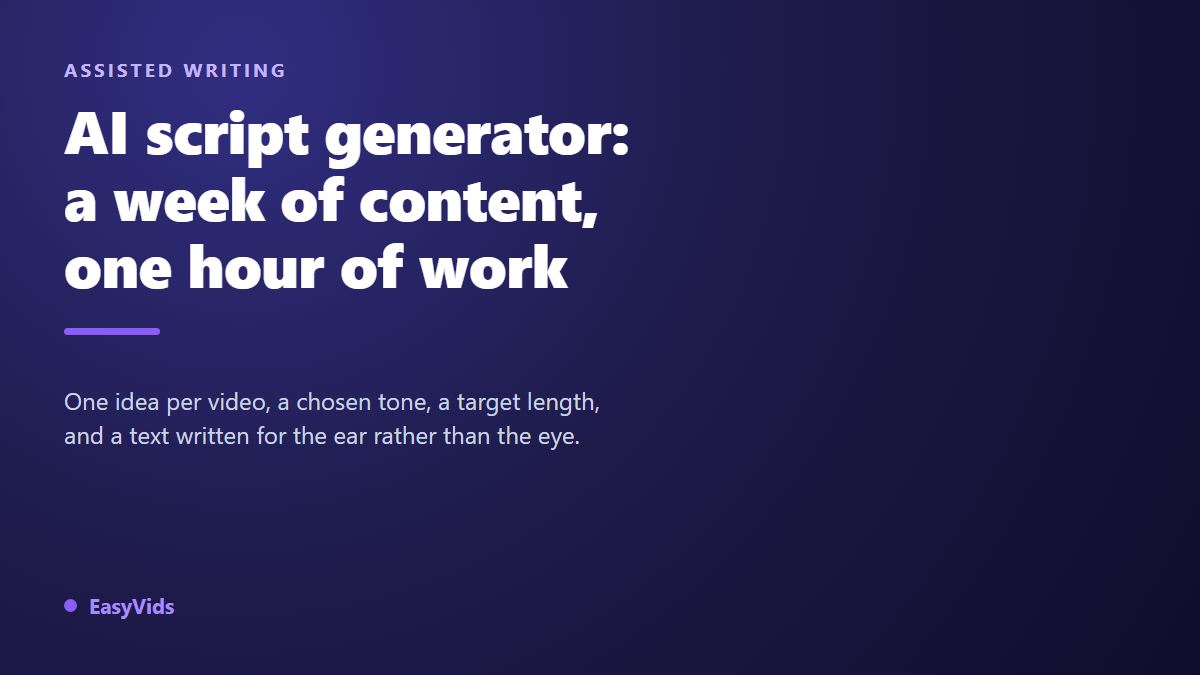 Free Video Script Generator: Write a Week of Content in One Hour