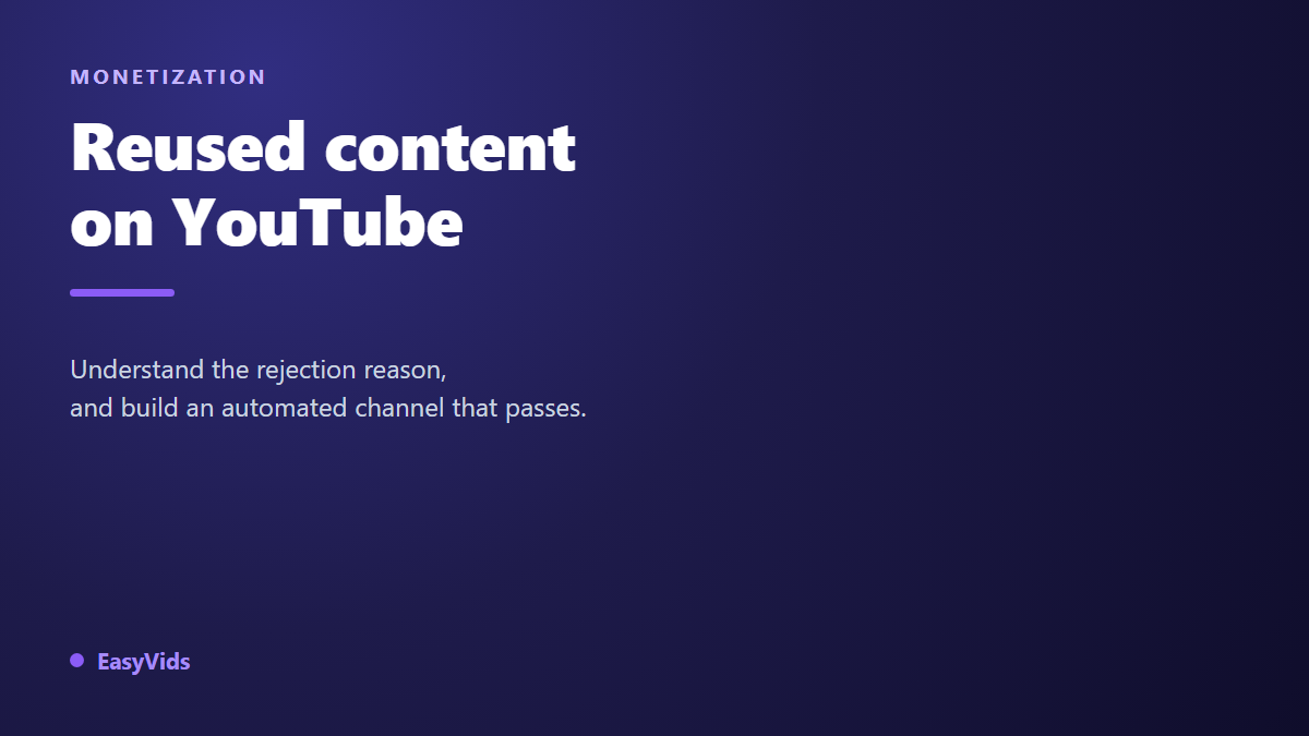Reused Content on YouTube: How Automated Channels Avoid Rejection