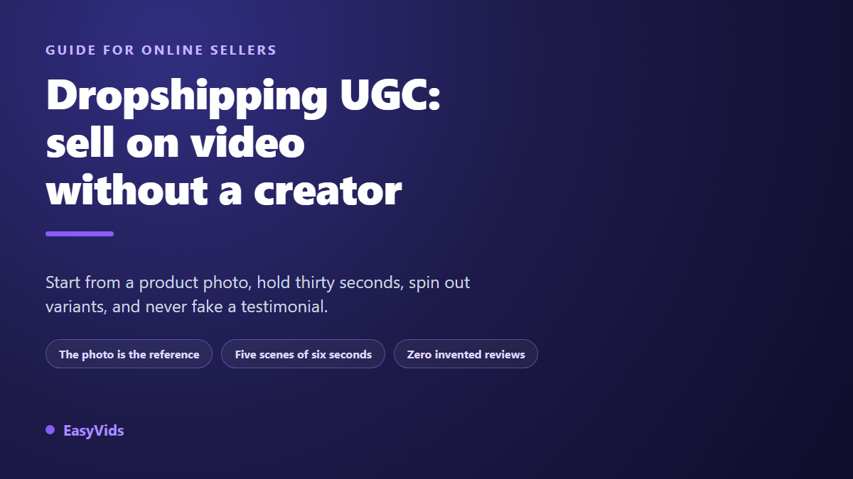 AI UGC for Dropshipping: Product Videos Without Hiring a Creator
