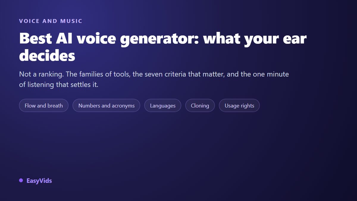 Best AI Voice Generator: The Criteria That Actually Decide by Ear