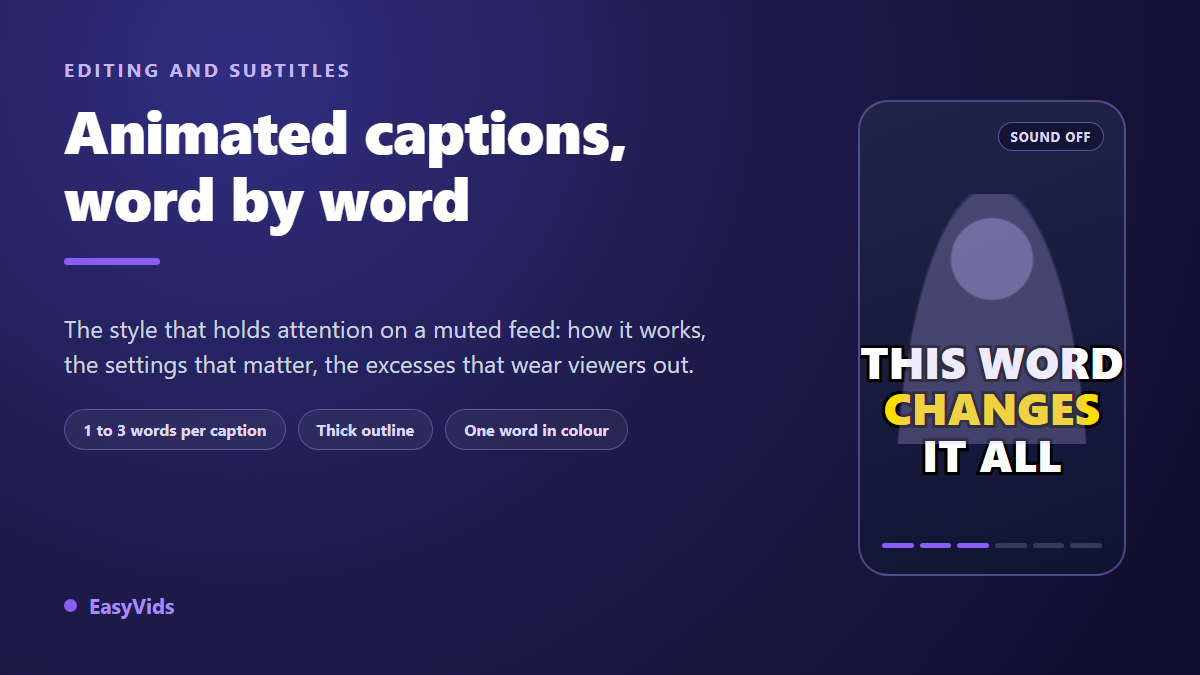 Hormozi Style Captions: How to Build Word by Word Subtitles That Hold Attention