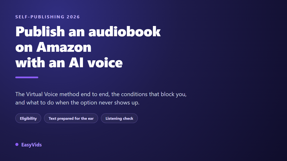KDP Virtual Voice: How to Publish an AI-Narrated Audiobook Step by Step