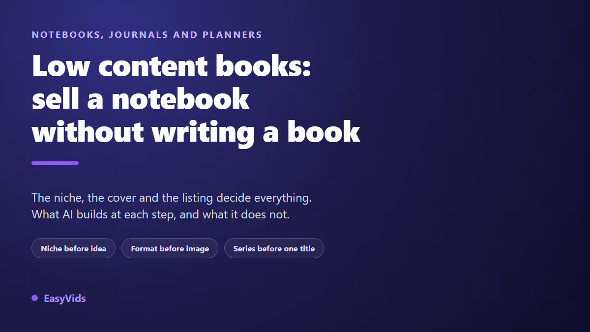 Low Content Books: How to Create Journals and Planners That Sell on KDP