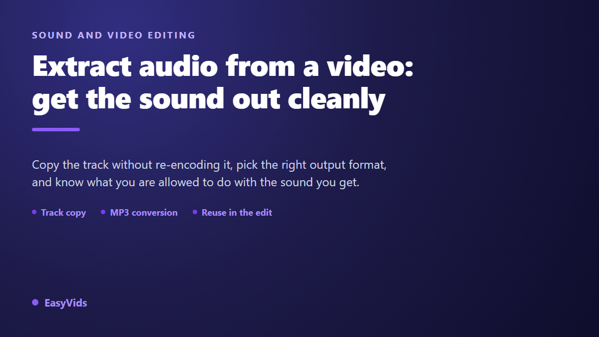 Extract Audio From Video: Get the Sound as MP3 Online