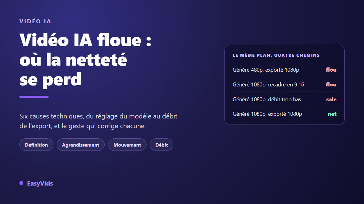 Vidéo IA floue : pourquoi vos vidéos manquent de netteté (et comment y remédier)