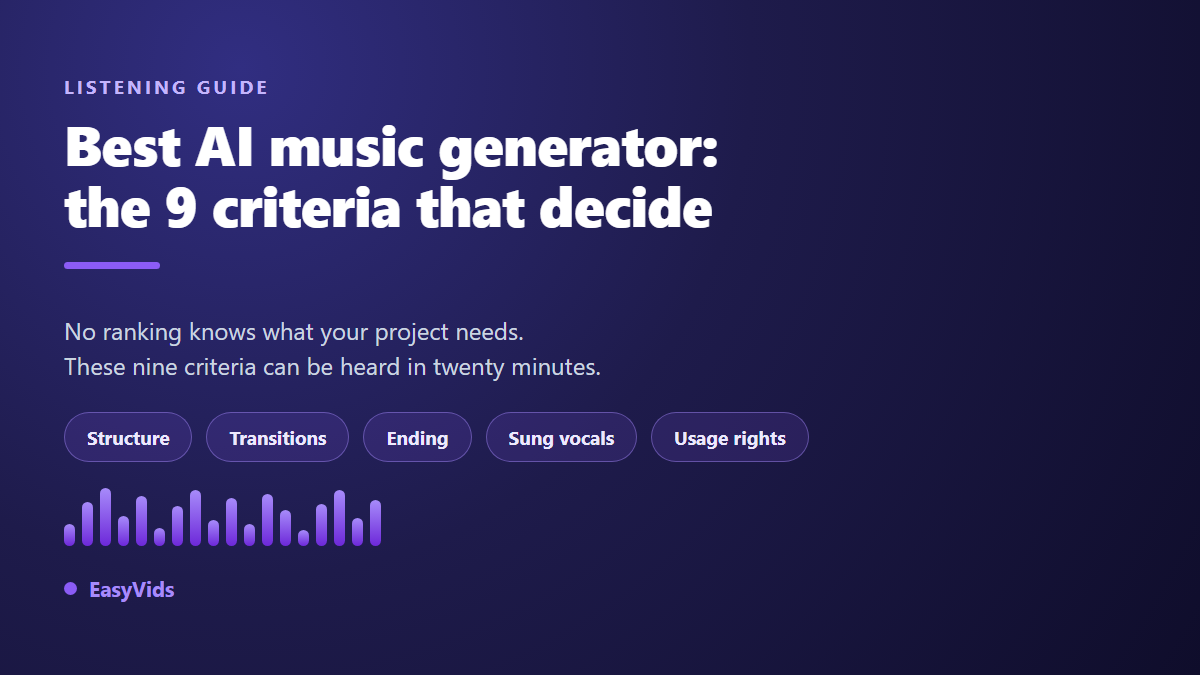 Best AI Music Generator: the 9 criteria that actually decide