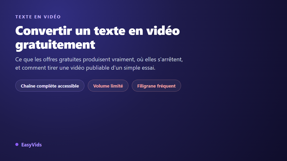 Convertir un texte en vidéo gratuitement : ce qu'on peut vraiment produire sans payer