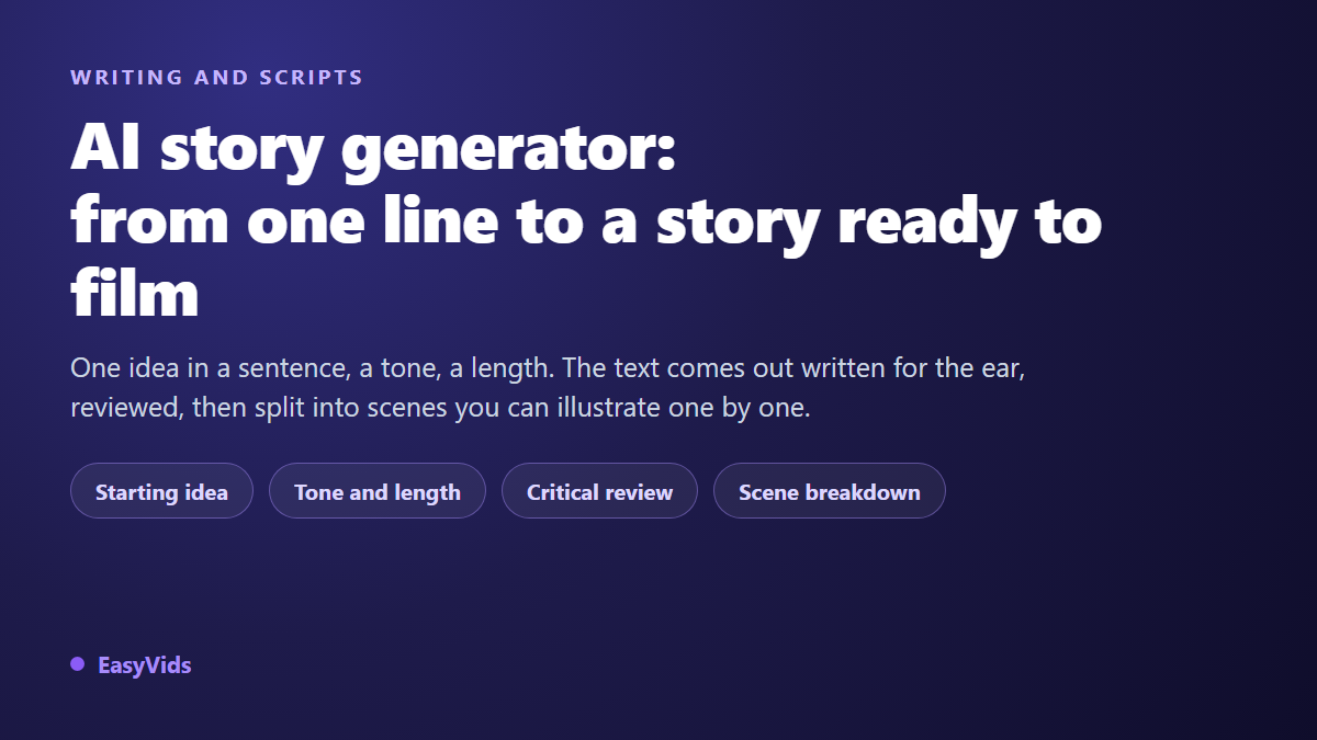 AI Story Generator: From a One Line Idea to a Ready to Film Story