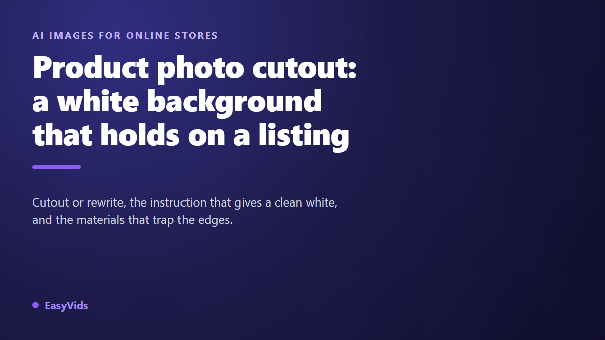 Remove the Background From a Product Photo: A Clean White Backdrop for Your Listings