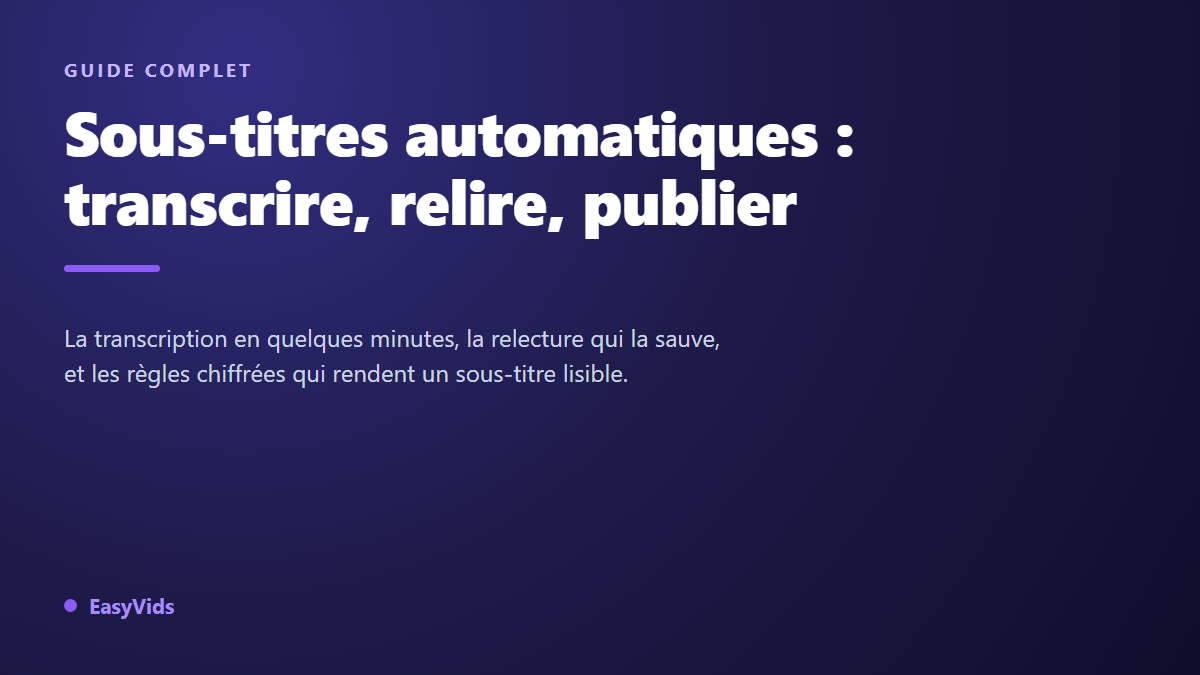 Sous-titres automatiques : le guide complet pour sous-titrer et transcrire vos vidéos