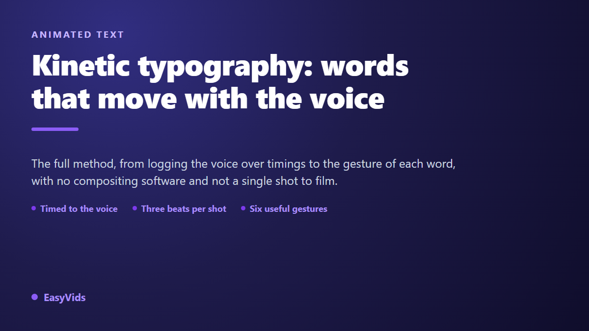 Kinetic Typography: Make Words Move to the Beat of the Voice Over