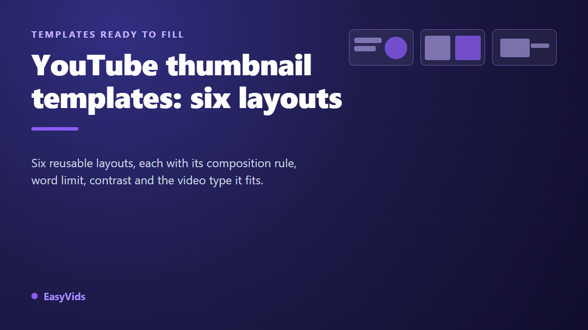 YouTube Thumbnail Templates: 6 Layouts You Fill With Your Own Content