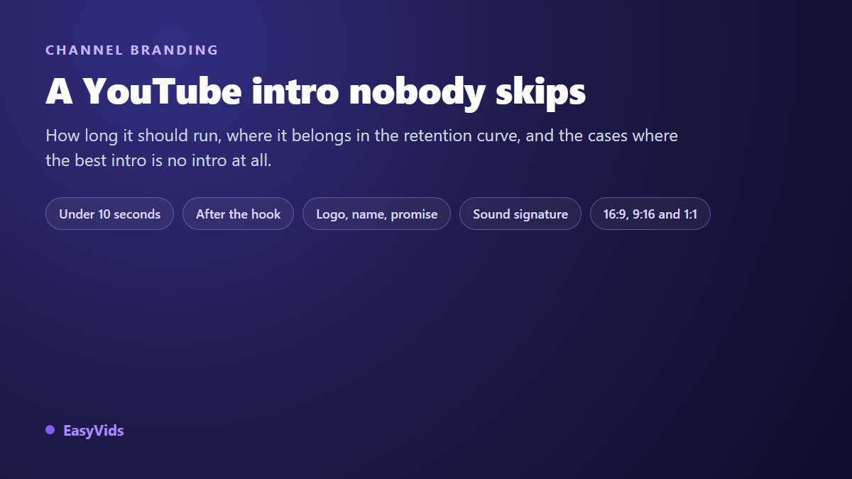 YouTube Intro Maker: A Memorable Animated Intro in Under 10 Seconds of Video