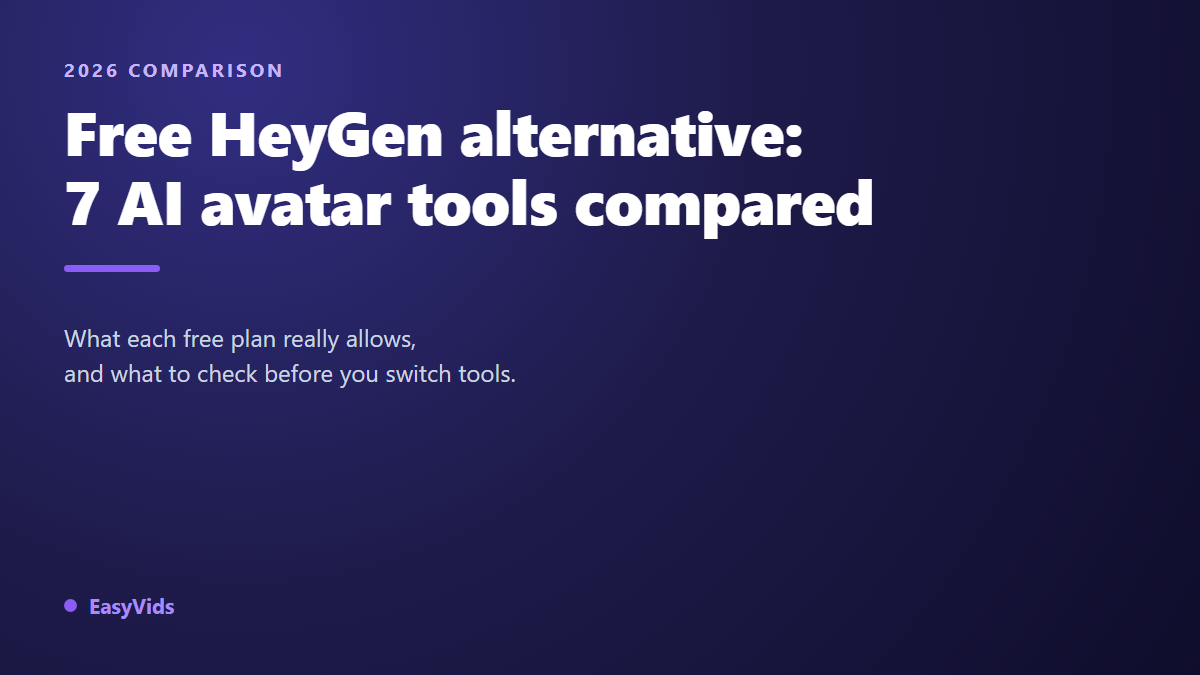 7 Best HeyGen Alternatives in 2026 (Free Options Compared)