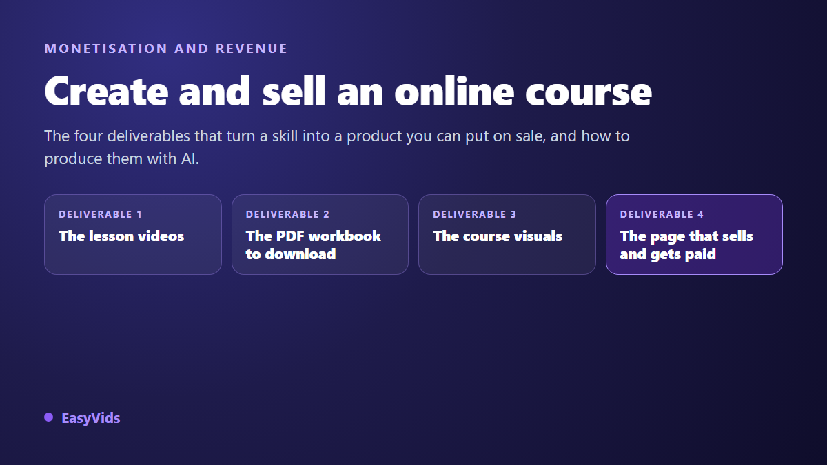 How to Create and Sell an Online Course With AI (Videos, Workbook, Visuals)