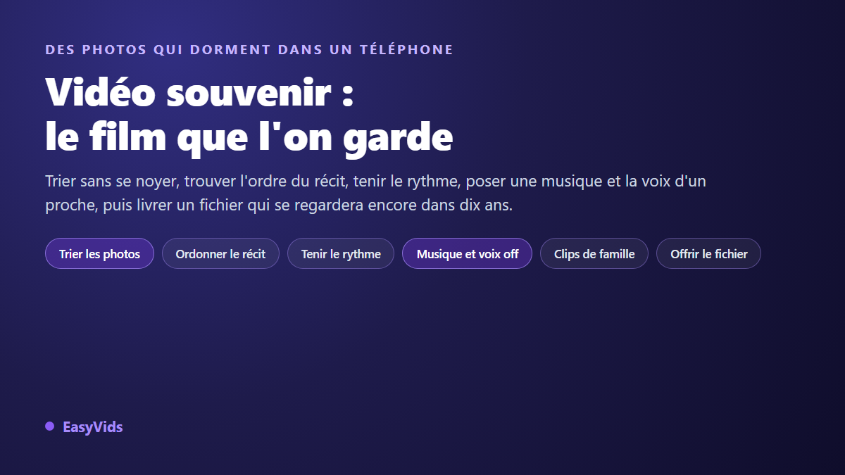 Vidéo souvenir : transformer vos photos et clips en un film à garder