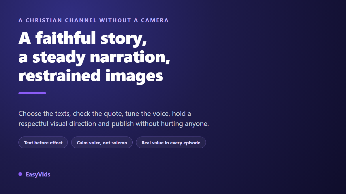 Faceless Bible Channel: Stories, Narration and Visuals Built With AI