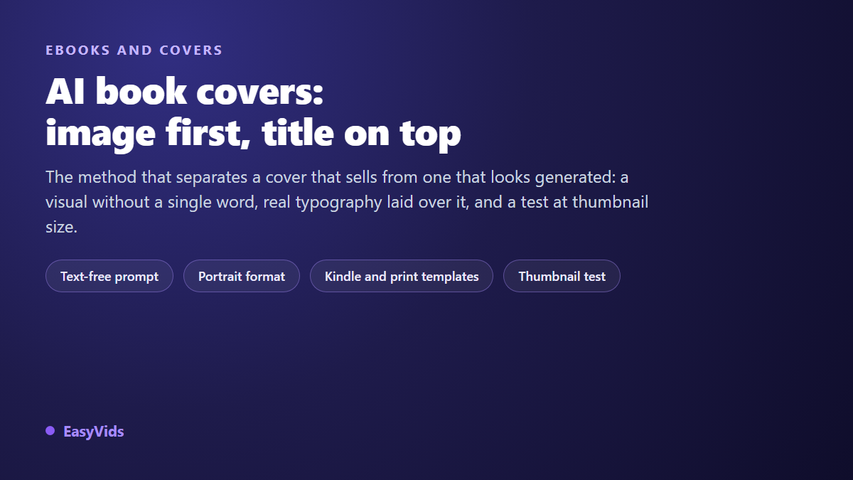 AI Book Cover Generator: Design a Cover That Sells in Minutes (KDP Sizes Included)
