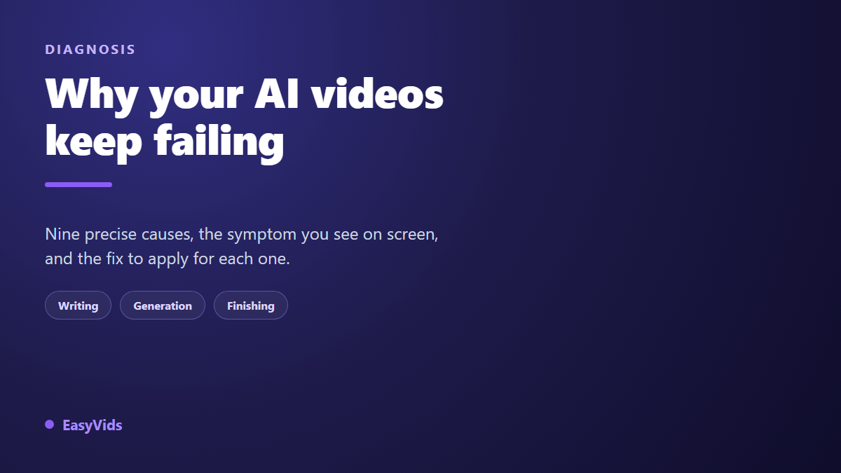 Why Do My AI Videos Look Bad? 9 Causes and How to Fix Each One