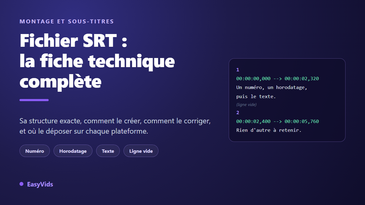 Fichier SRT : créer, modifier et ajouter des sous-titres à une vidéo