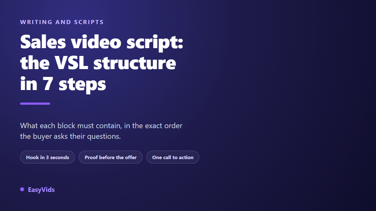 Video Sales Letter Script: The 7 Step VSL Framework That Sells