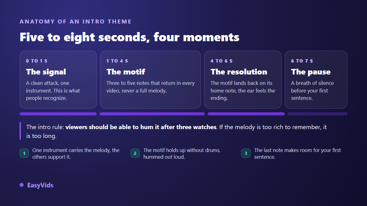 Anatomy of a YouTube channel theme: signal, motif, resolution and the silence before the voice