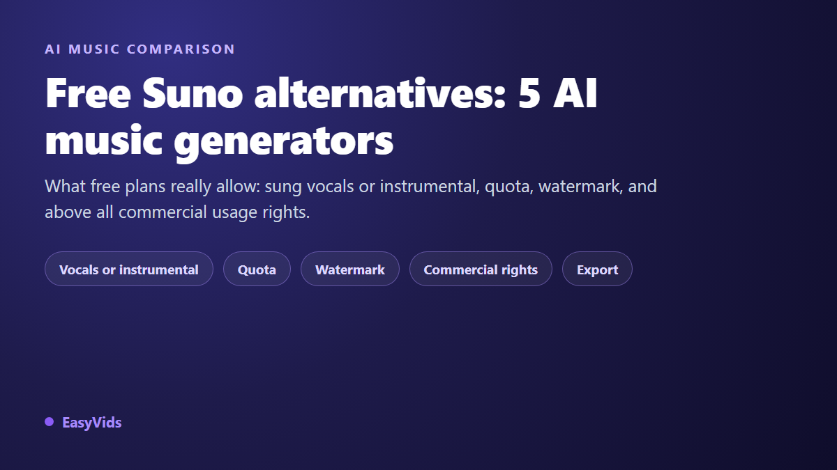 Suno Alternatives: 5 AI Music Generators and What Their Free Plans Really Allow