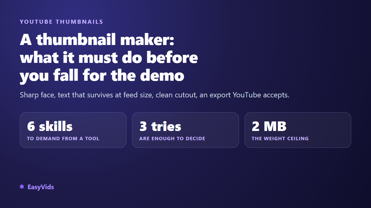 YouTube Thumbnail Maker: the 6 Things It Must Do, and How to Judge One in 3 Tries