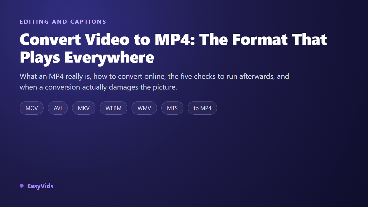 Convert Video to MP4 Free: Online, No Software Needed