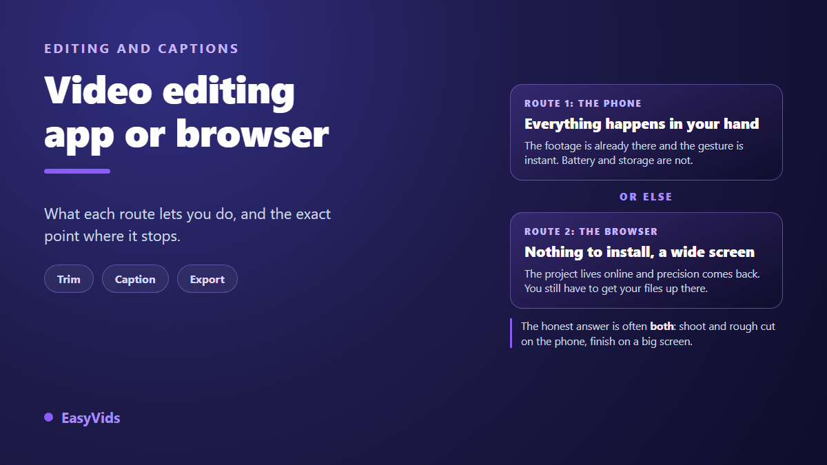 Best Video Editing App in 2026: Phone or Browser?
