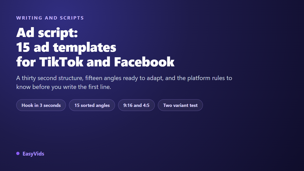 Ad Script Generator: 15 Proven TikTok and Facebook Ad Templates