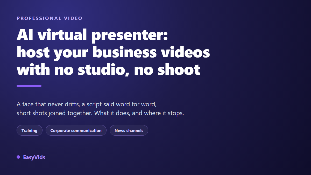 AI Presenter: Host Professional Videos Without a Studio
