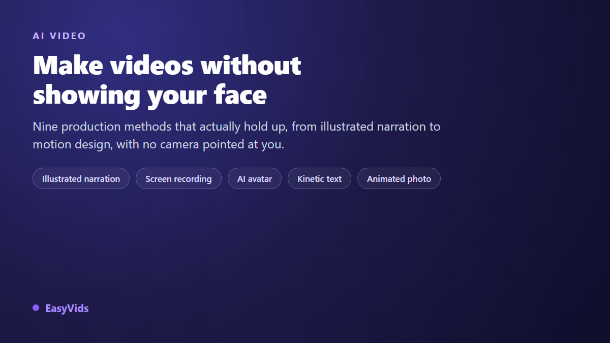How to Make Videos Without Showing Your Face: 9 AI Methods That Work