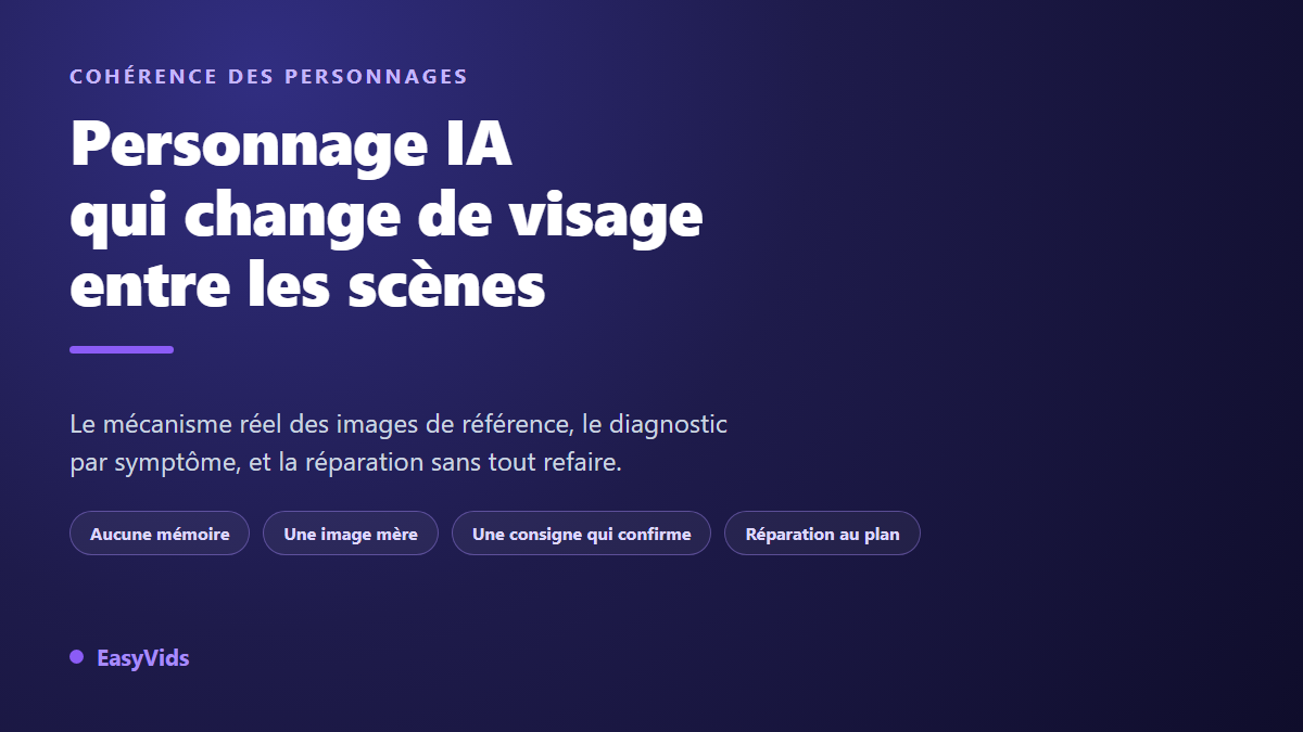 Personnage IA qui change de visage : régler l'incohérence entre les scènes