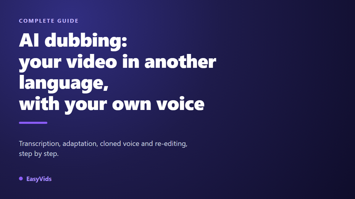 AI Dubbing: Translate Your Videos Into Any Language and Keep Your Voice