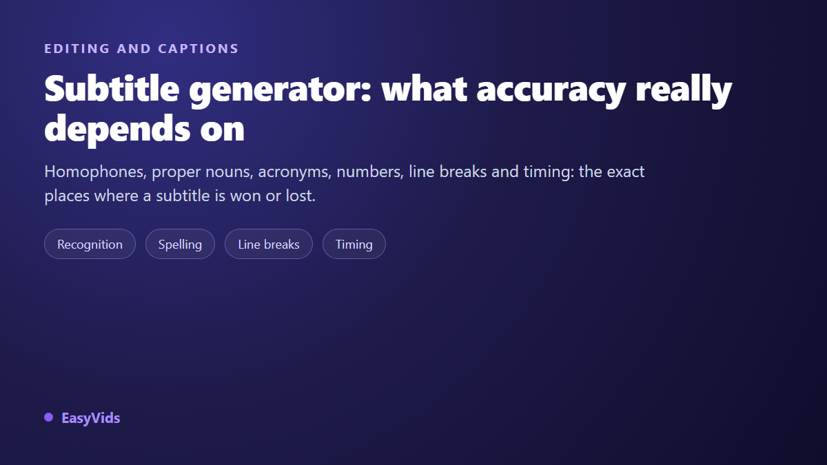 Subtitle Generator: What Accuracy Really Depends On