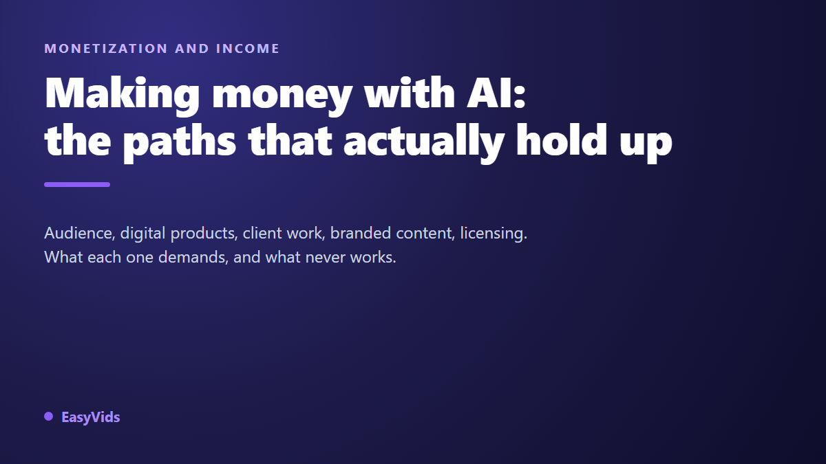 Make Money With AI: Every Serious Way to Monetise What You Create