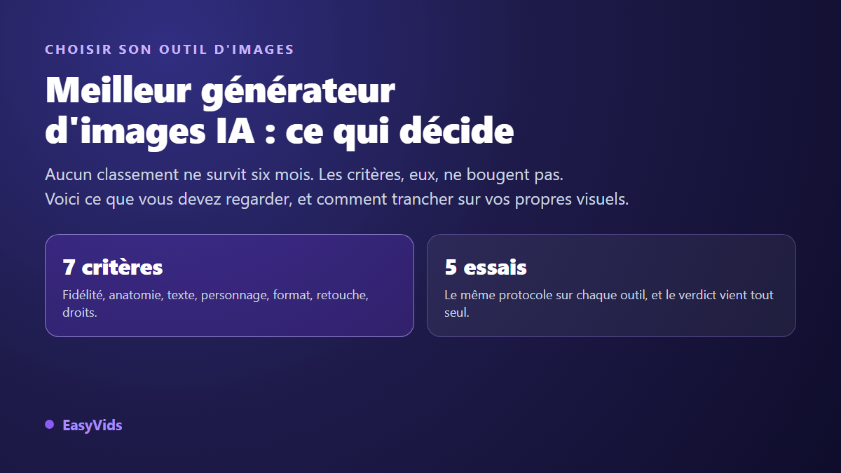 Meilleur générateur d'images IA : les 7 critères qui décident vraiment