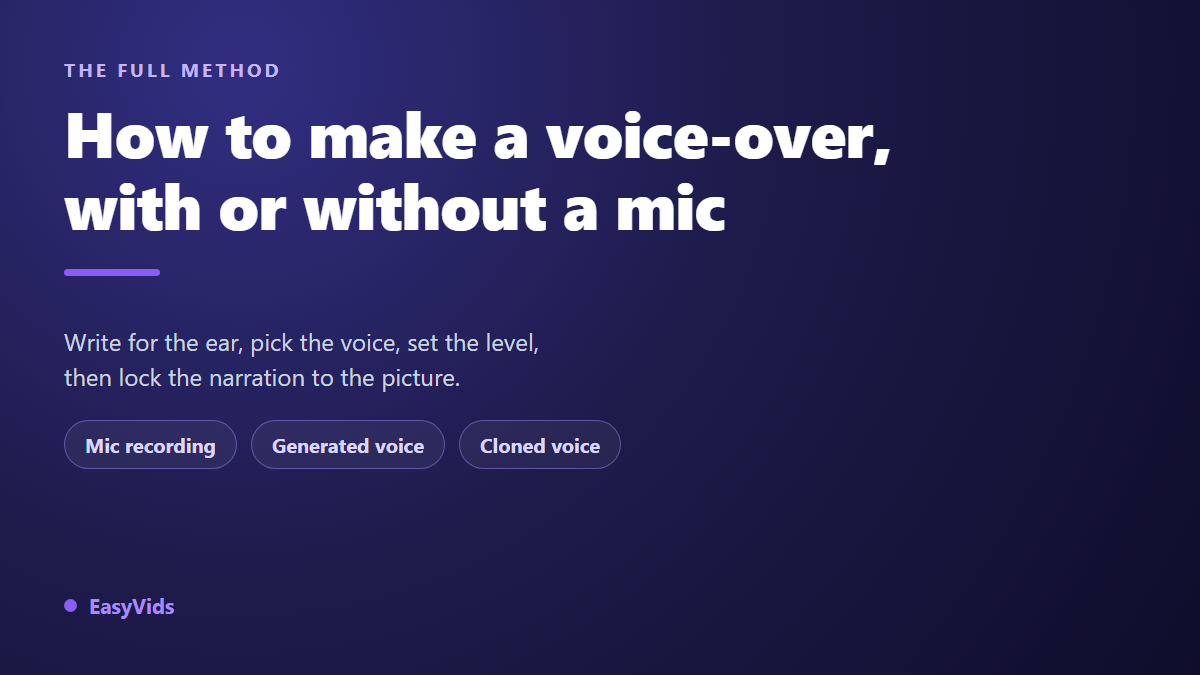 How to Do a Voice Over: The Complete Method With or Without a Mic