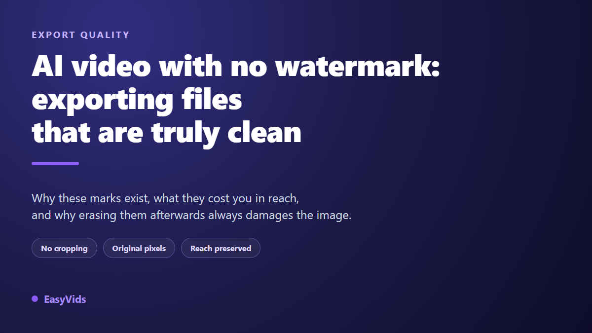 AI Video With No Watermark: How to Export Clean Files