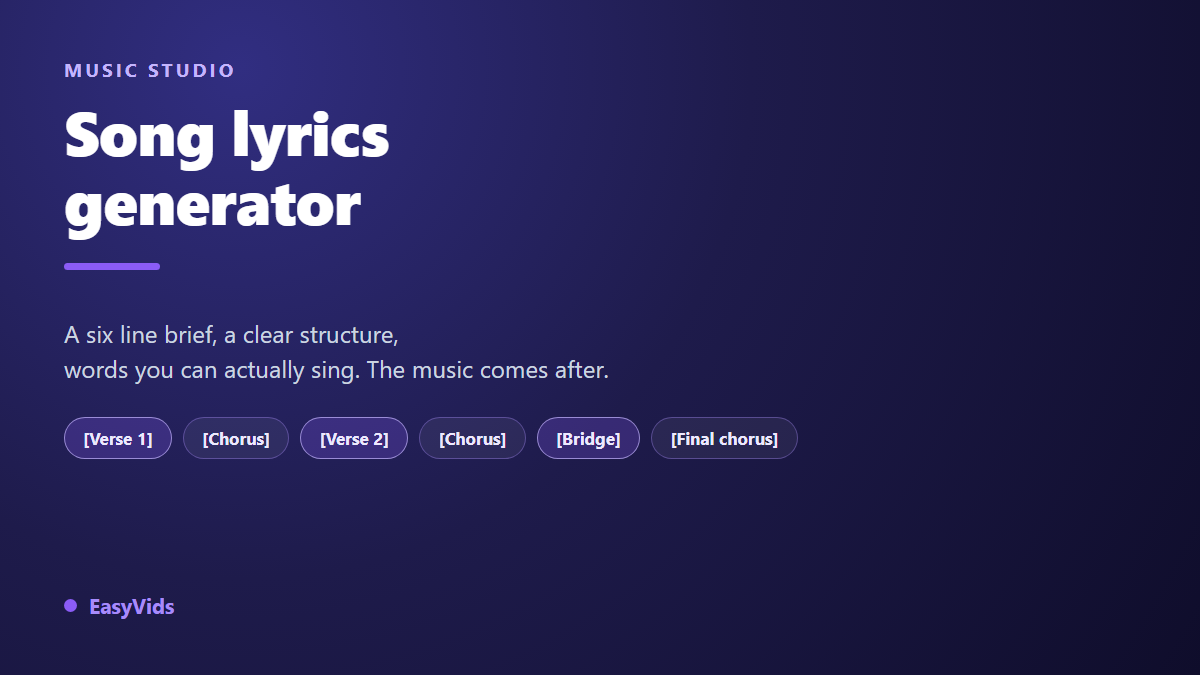 AI Lyrics Generator: Write Song Lyrics That Actually Flow